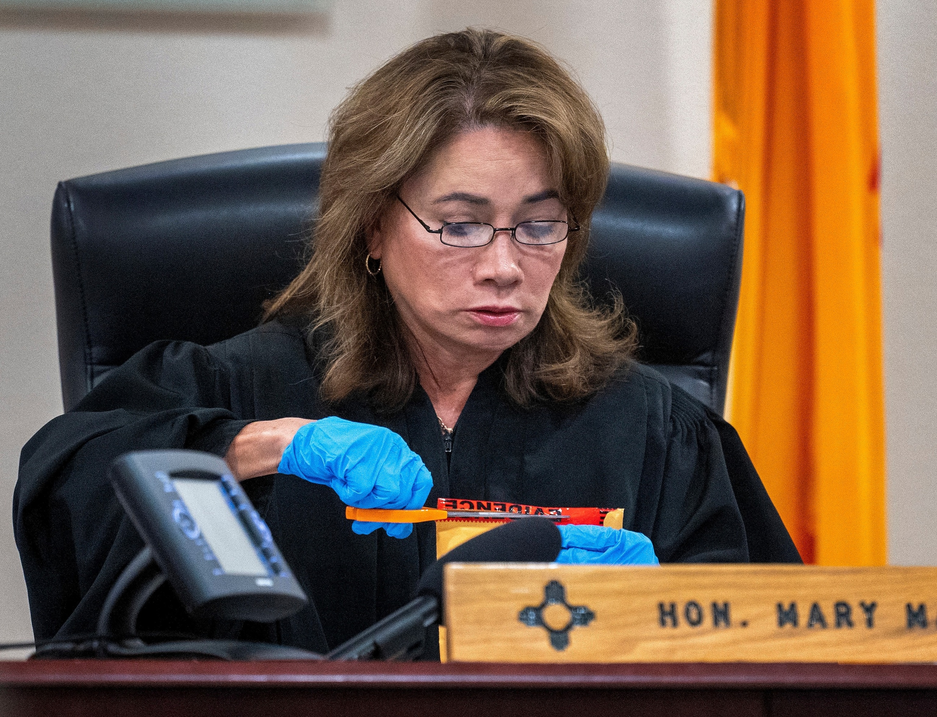 PHOTO: Judge Mary Marlowe Sommer during actor Alec Baldwin's trial for involuntary manslaughter for the 2021 fatal shooting of cinematographer Halyna Hutchins during filming of the Western movie "Rust," July 12, 2024, in Santa Fe, N.M. 