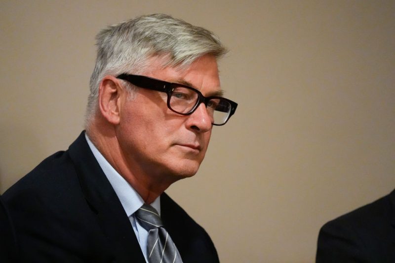 SANTA FE, NEW MEXICO - JULY 8: Alec Baldwin listens to testimony during a pretrial hearing at the First Judicial District Courthouse on July 8, 2024 in Santa Fe, New Mexico. Baldwin is facing a single charge of involuntary manslaughter in the death of cinematographer Halyna Hutchins on the set of the film "Rust". (Photo by Ross D. Franklin - Pool/Getty Images)