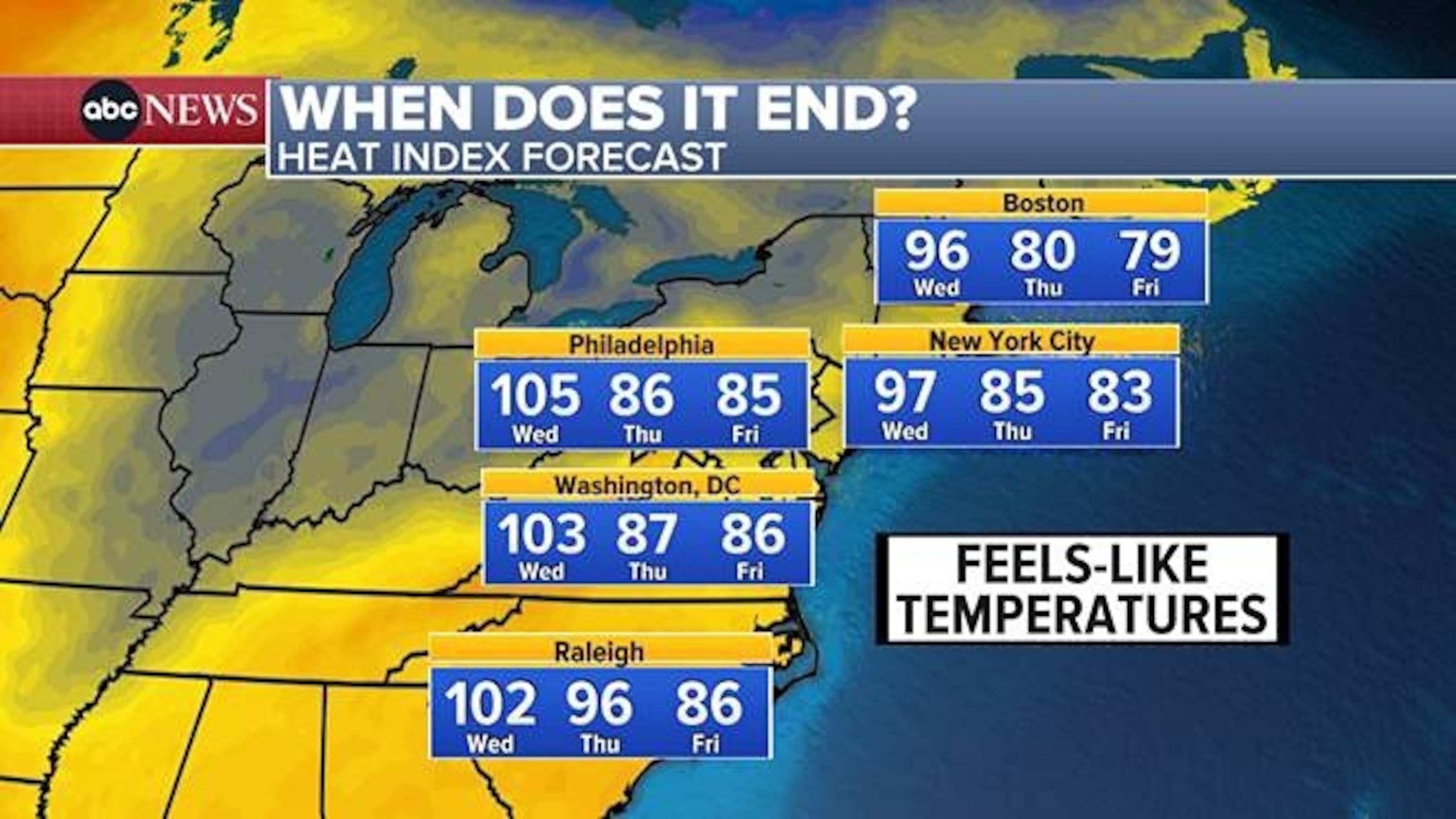 PHOTO: Heat Index Forecast Map