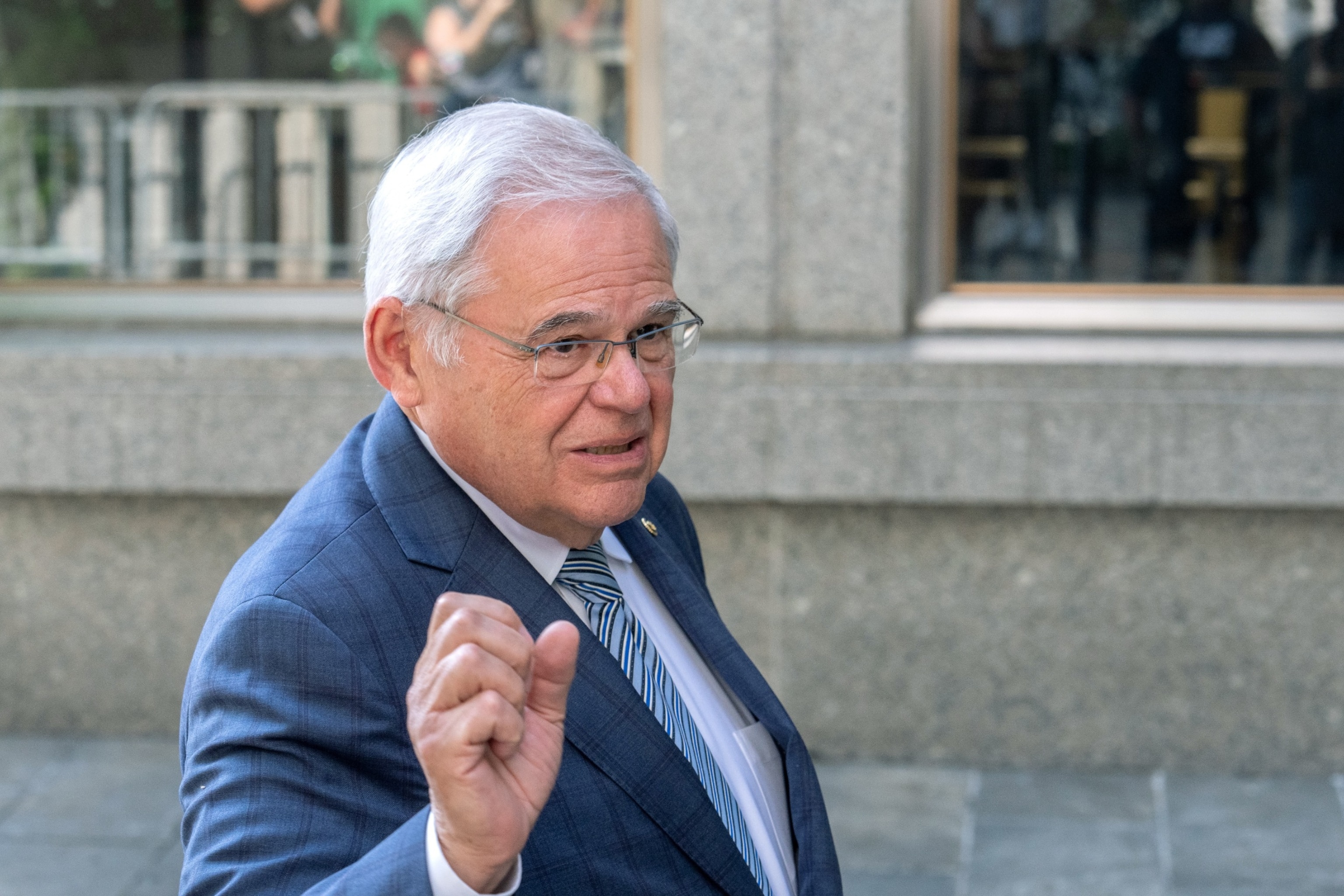 PHOTO: Senator Robert Menendez, a Democrat from New Jersey, arrives at federal court in New York City, July 8, 2024. 