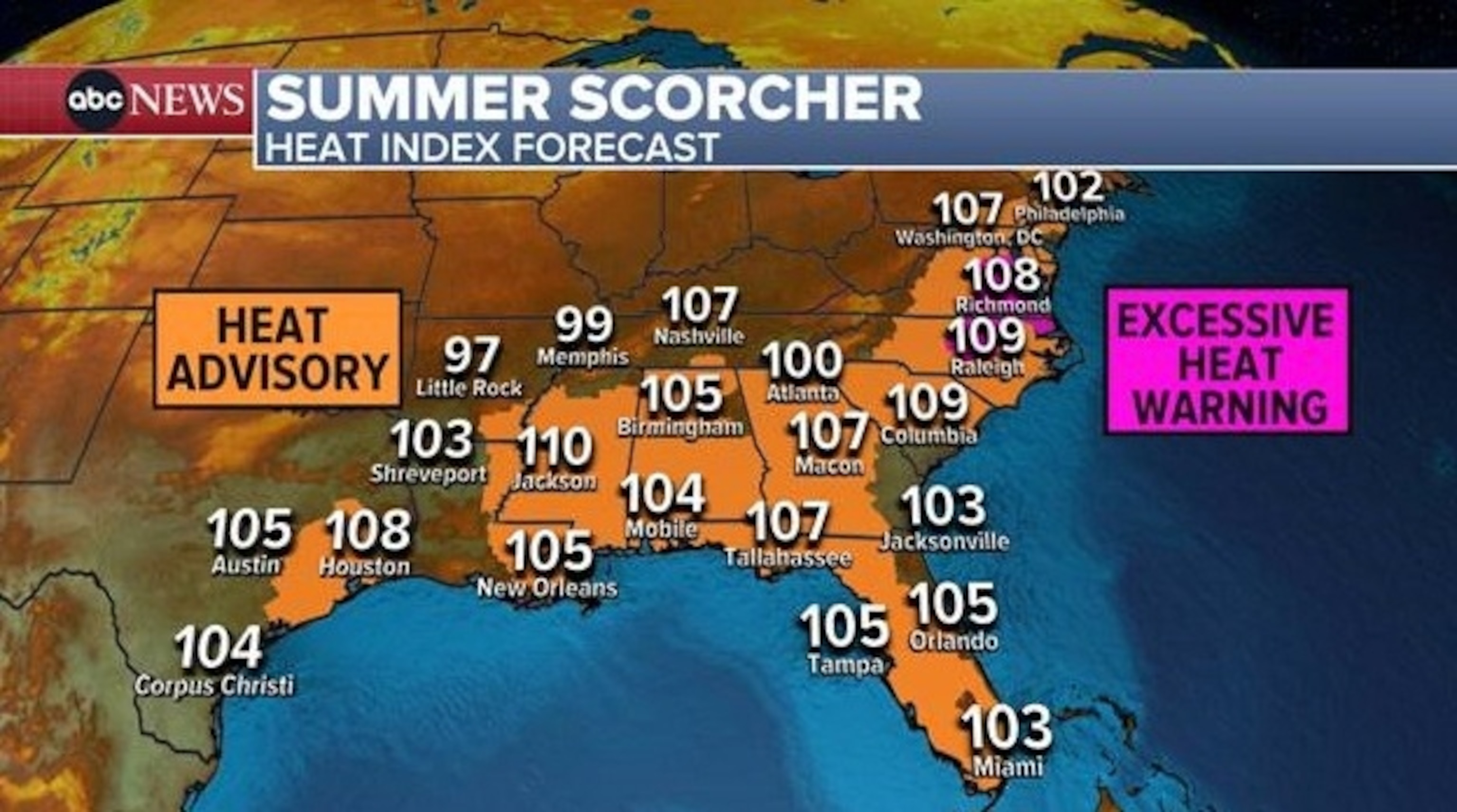 PHOTO: Summer scorcher weather map