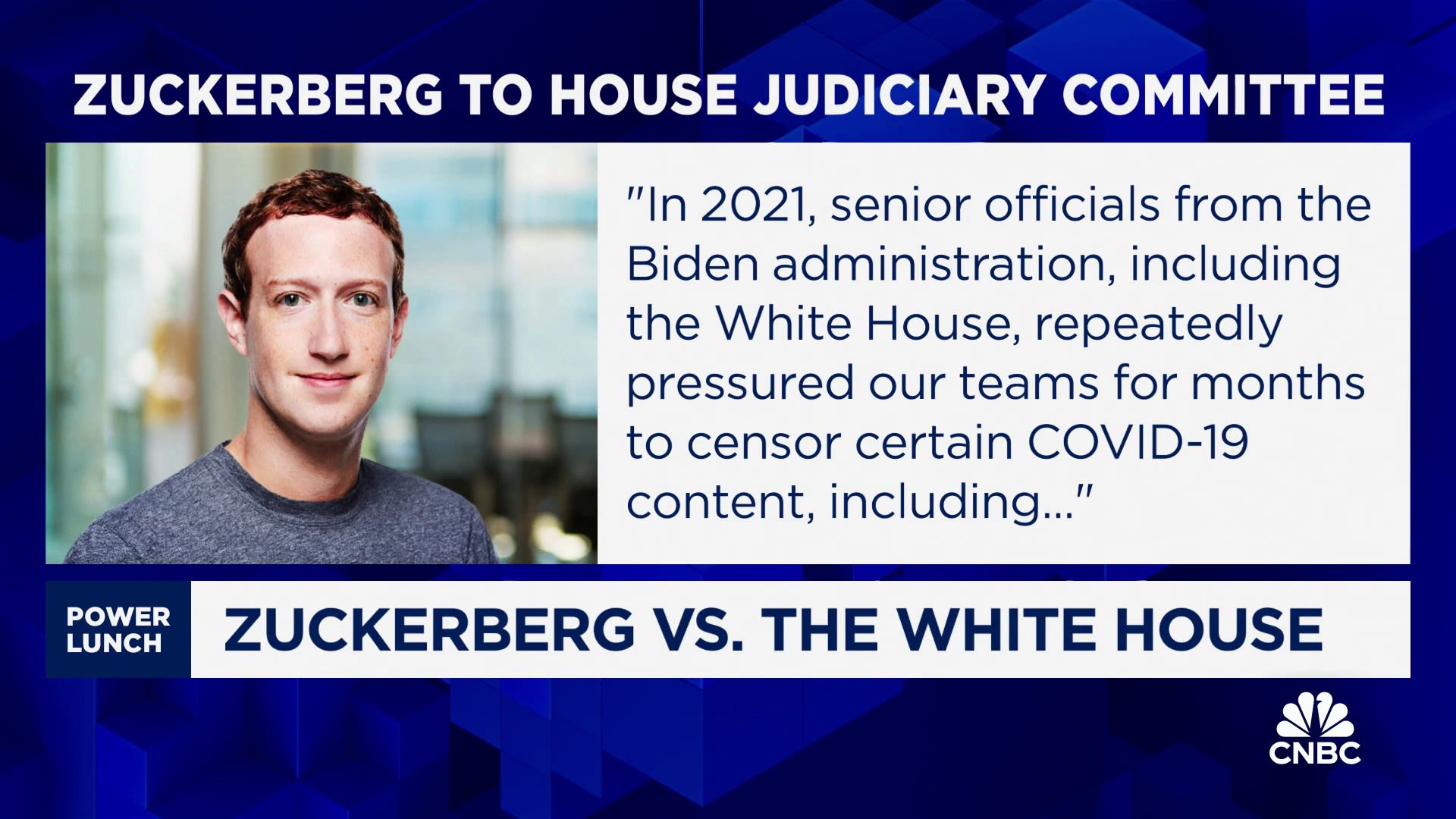 Mark Zuckerberg says White House ‘pressured’ Meta to ‘censor’ Covid-19 content