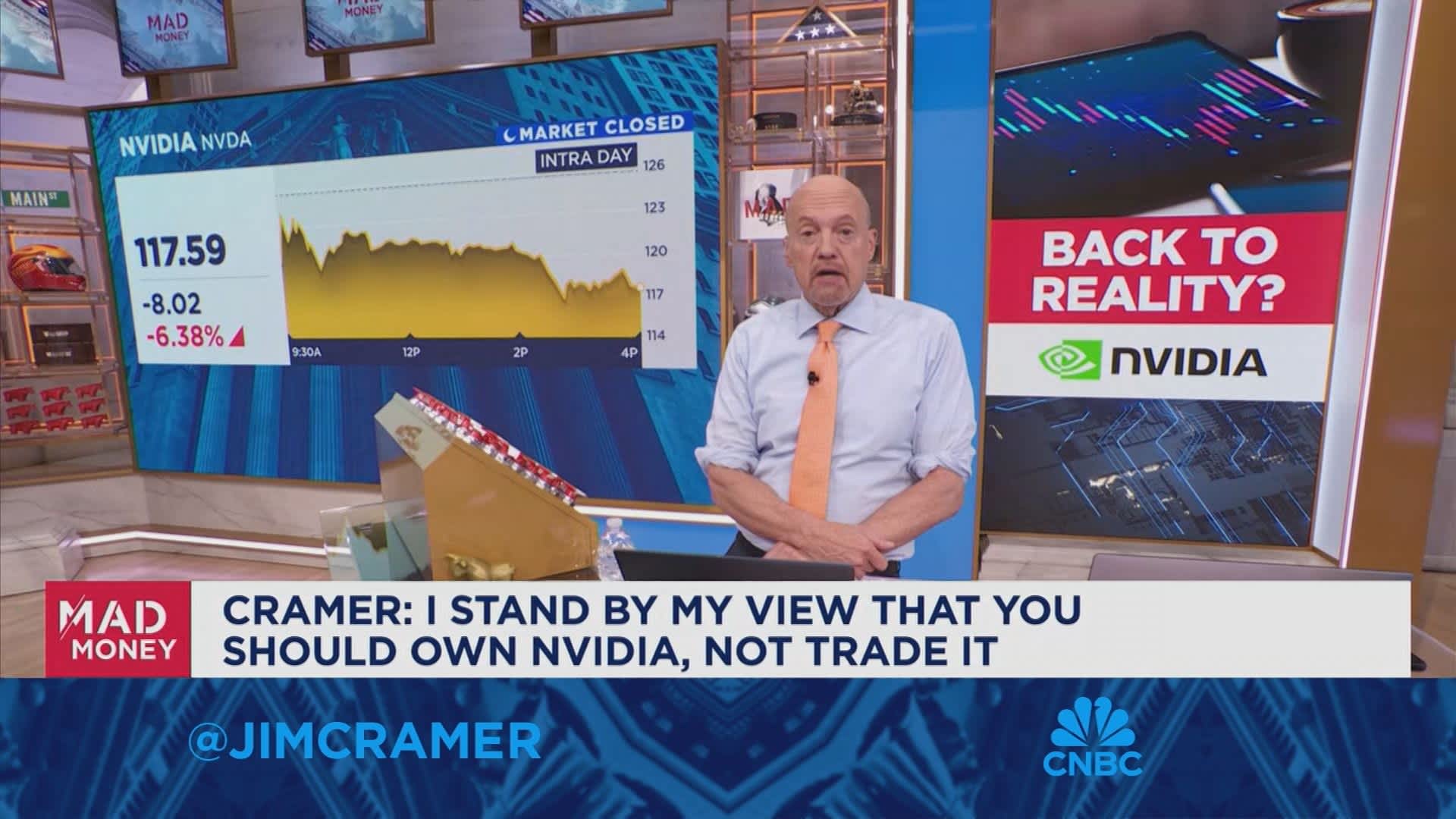 I stand by my view to own Nvidia, not trade it, says Jim Cramer