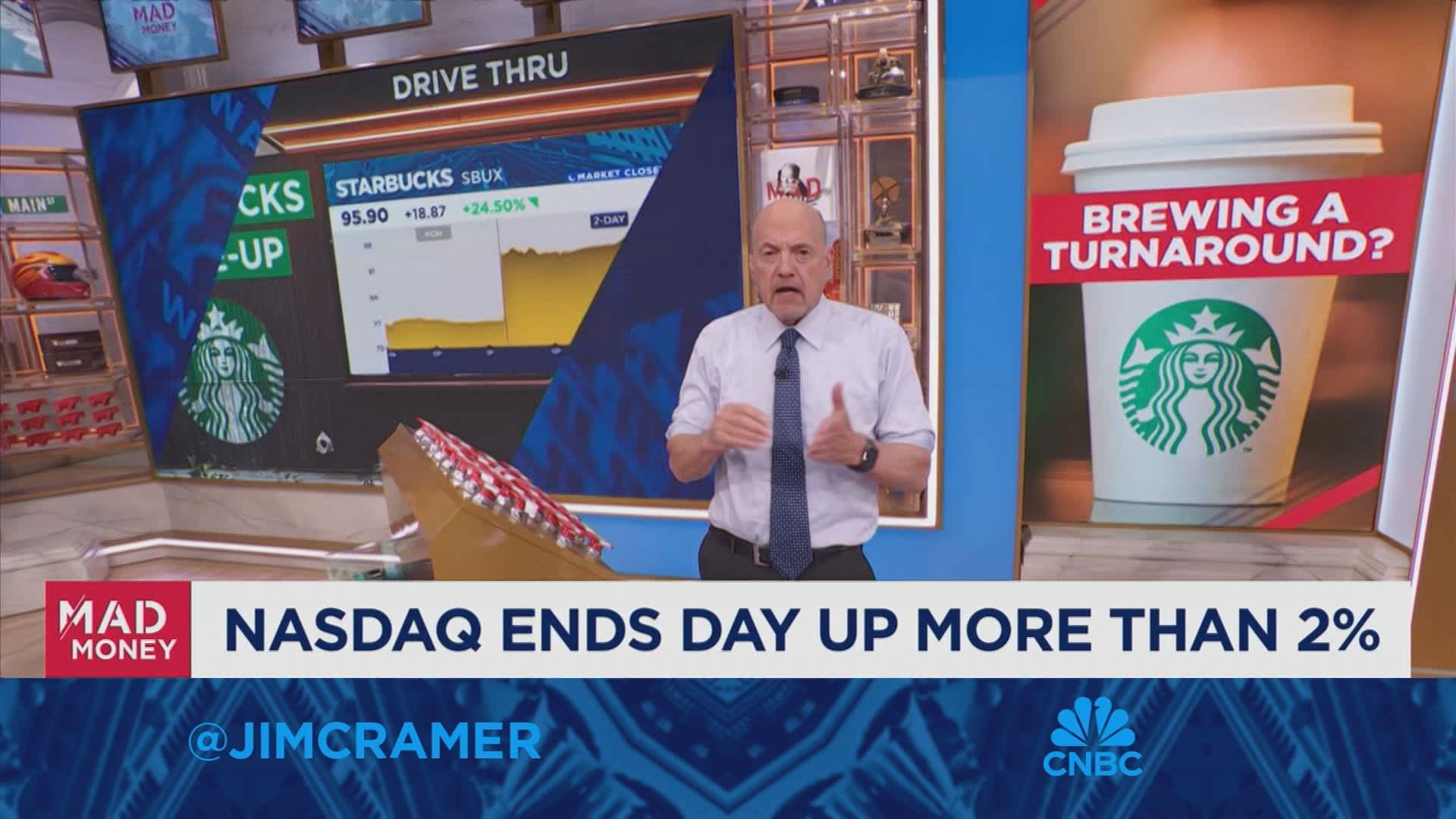 Jim Cramer talks the shakeup in Starbucks' C-suite