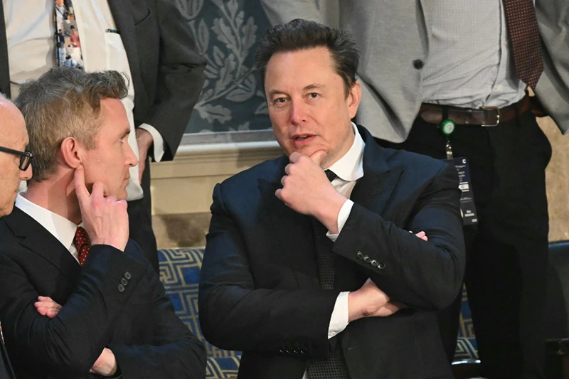 Tesla CEO Elon Musk arrives for Israeli Prime Minister Benjamin Netanyahu's speech to a joint meeting of Congress at the US Capitol on July 24, 2024, in Washington, DC. (Photo by SAUL LOEB / AFP) (Photo by SAUL LOEB/AFP via Getty Images)