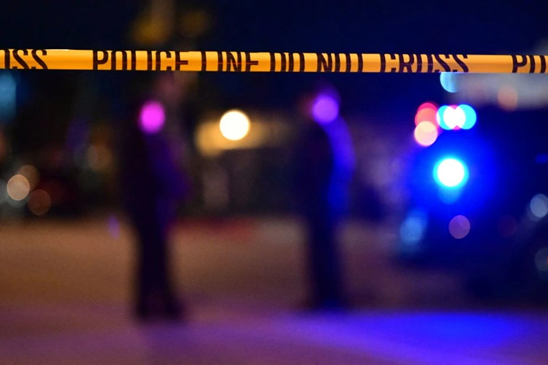 Police tape is pictured at the scene near the intersection of Garvey and Garfield Avenue in Monterey Park, California, on January 22, 2023, where police are responding to reports of multiple people shot. - Police were at the scene of a shooting in southern California that has caused a number of casualties, the Los Angeles Times reported January 22, citing a law enforcement source. (Photo by Frederic J. BROWN / AFP) (Photo by FREDERIC J. BROWN/AFP via Getty Images)