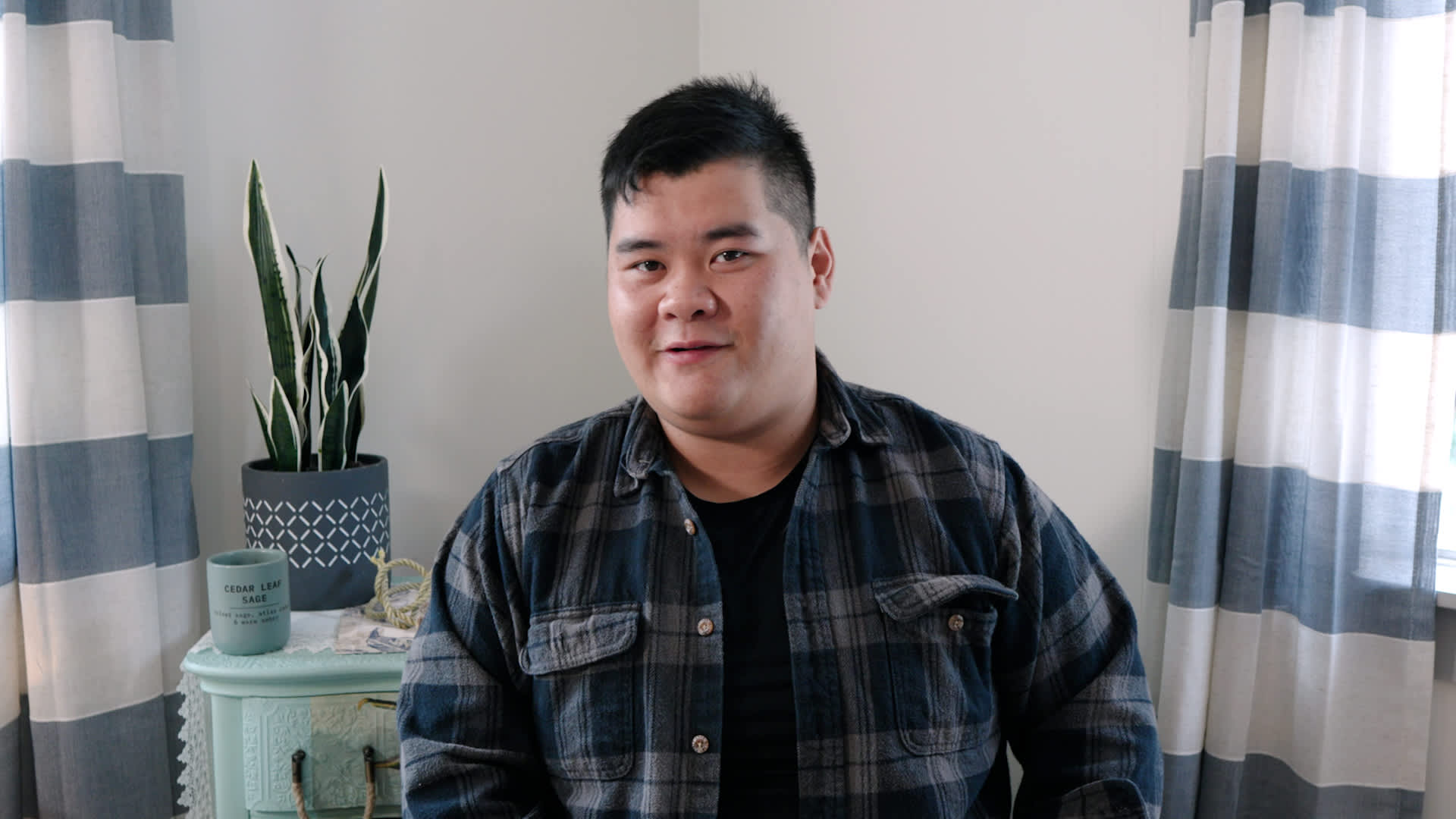 Kevin Levu in his Brookings, Oregon, home.