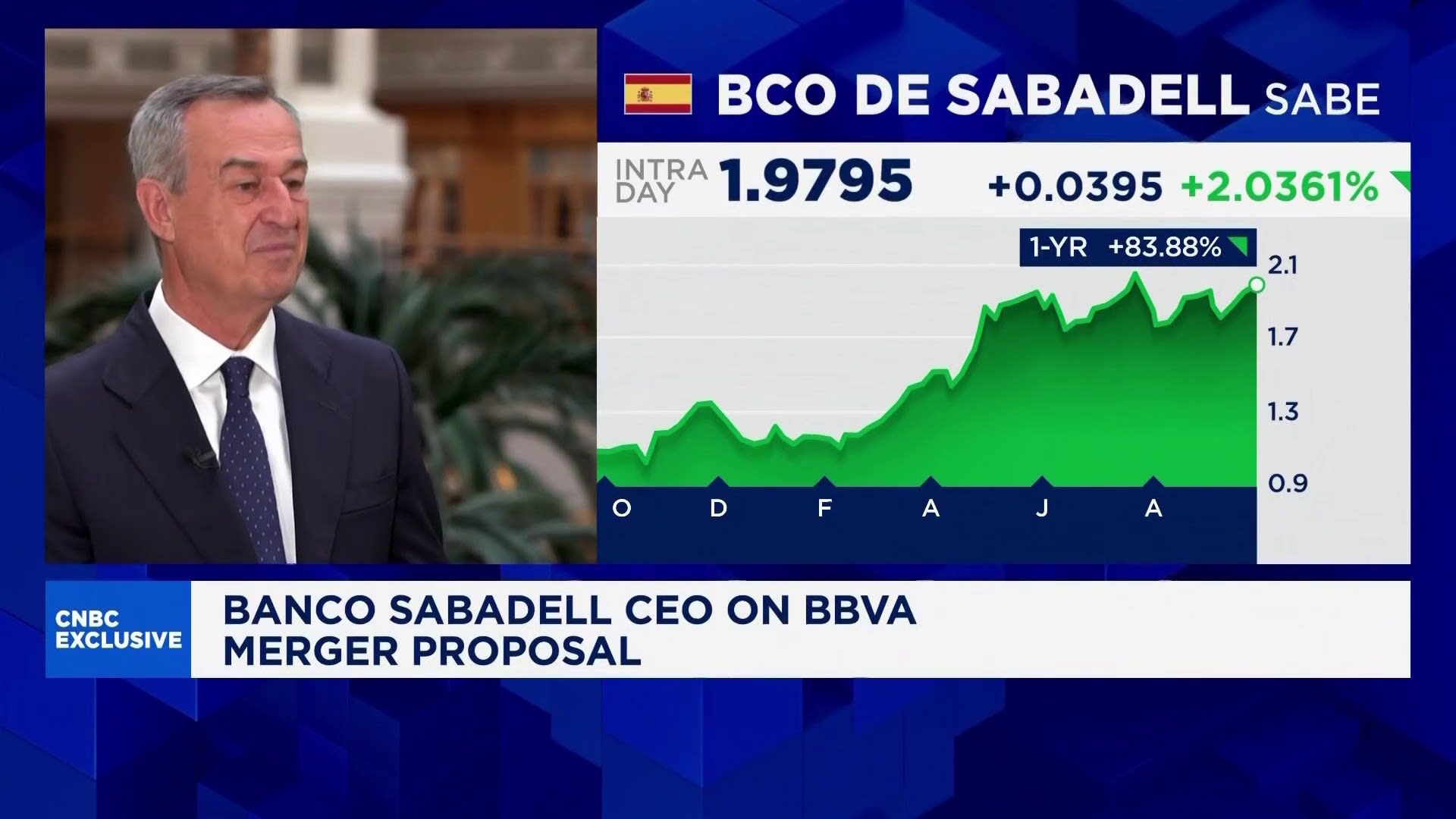 Banco Sabadell CEO says BBVA bid is a 'very volatile offer'