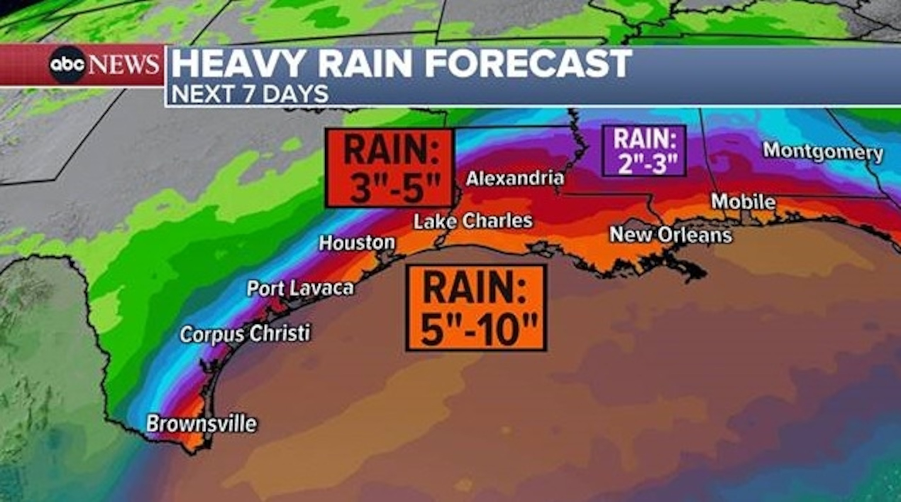 PHOTO: heavy rain forecast map