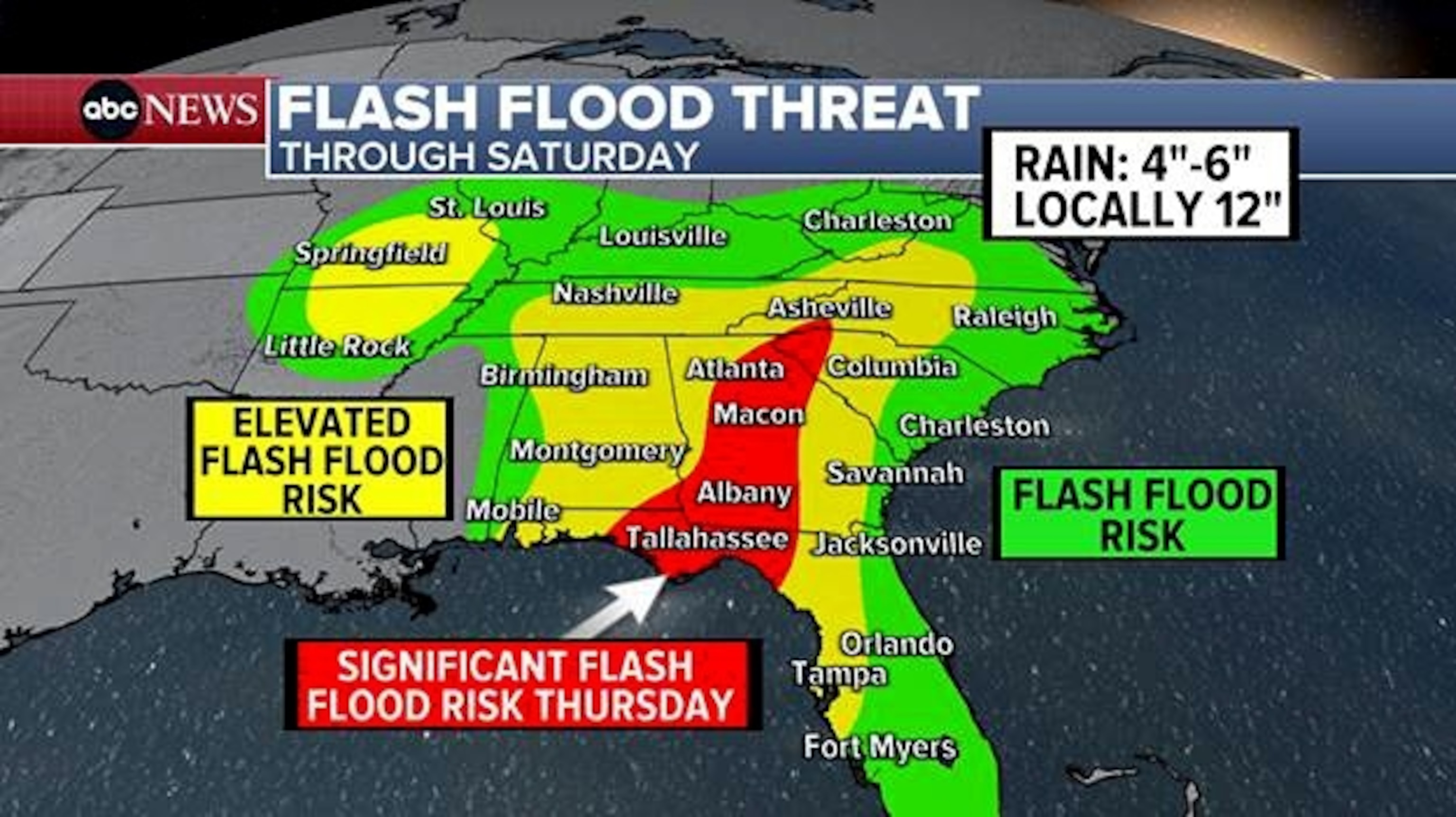 PHOTO: Flash Flood Threat Through Saturday Map