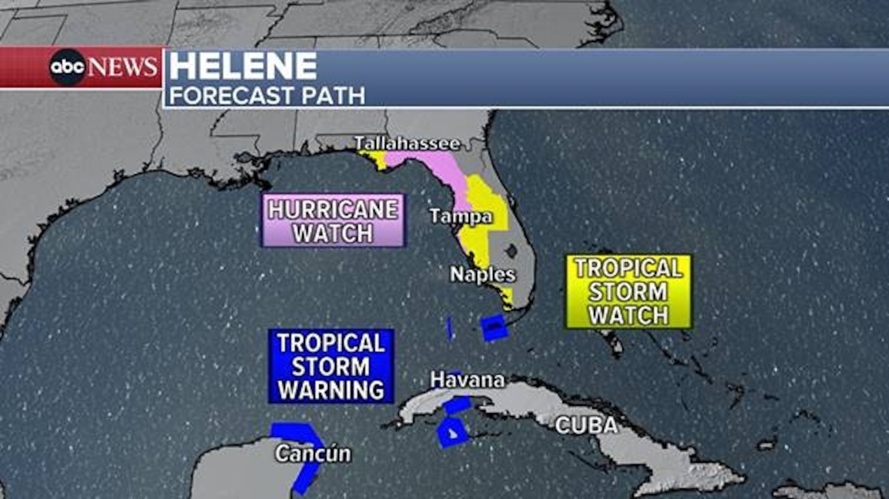 PHOTO: Helene Forecast Path Map