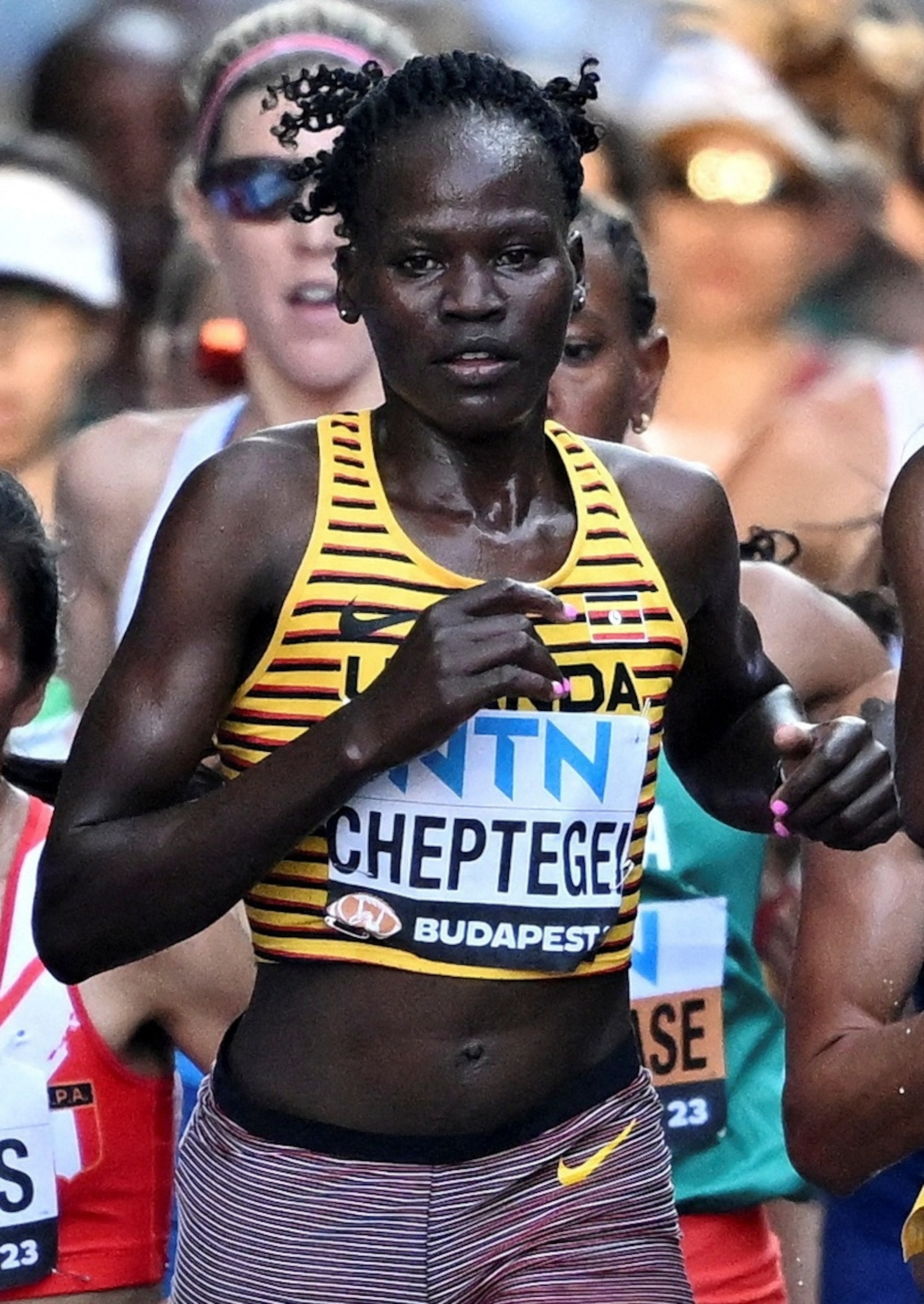 PHOTO: Uganda's Rebecca Cheptegei during the women's marathon final Budapest on Aug. 26, 2023.