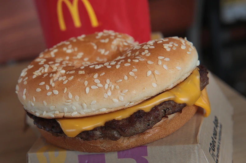 EFFINGHAM, IL - MARCH 30: A Quarter Pounder hamburger is served at a McDonald's restaurant on March 30, 2017 in Effingham, Illinois. McDonald's announced today that it will start making the burger with fresh beef patties instead of the frozen beef that it currently uses. (Photo Illustration by Scott Olson/Getty Images) 