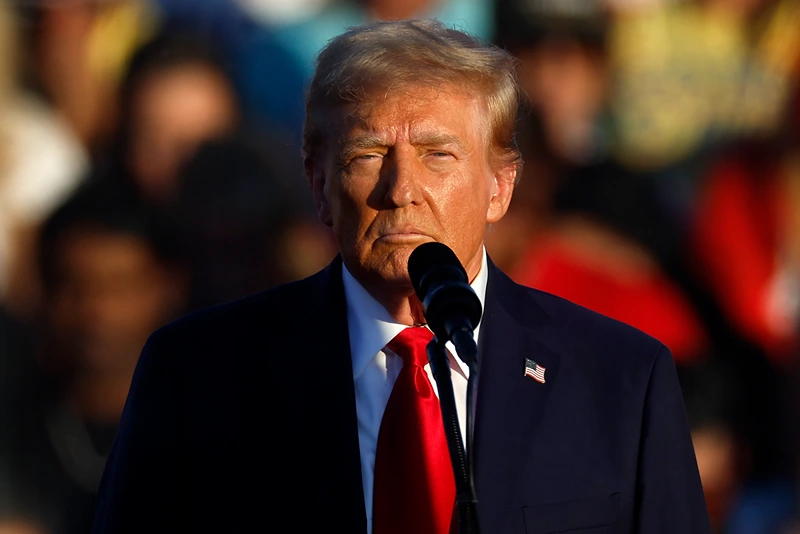 BUTLER, PENNSYLVANIA - OCTOBER 05: Republican presidential nominee, former President Donald Trump addresses a campaign rally at the Butler Farm Show grounds on October 05, 2024 in Butler, Pennsylvania. This is the first time that Trump has returned to Butler since he was injured during an attempted assassination on July 13. (Photo by Kevin Dietsch/Getty Images)