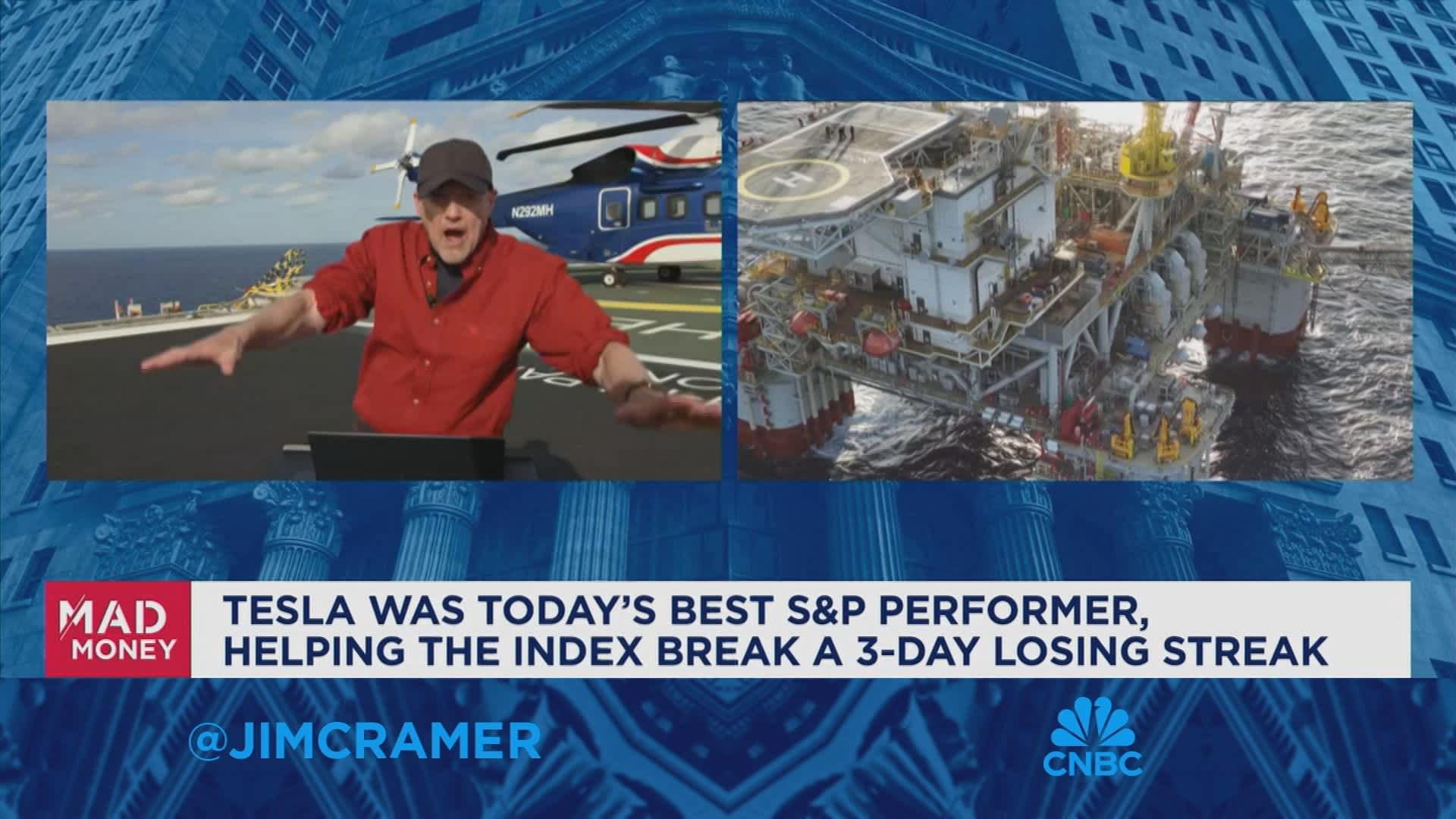 Jim Cramer talks what he's seeing at Chevron's newest offshore oil platform