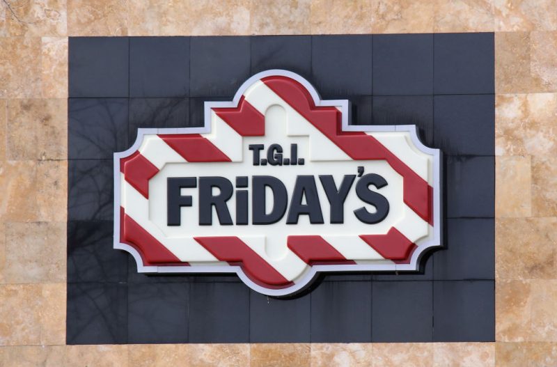 LEVITTOWN, NEW YORK - MARCH 16: An image of the sign for T.G.I Friday's as photographed on March 16, 2020 in Levittown, New York. (Photo by Bruce Bennett/Getty Images)