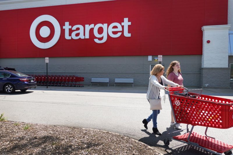 CHICAGO, ILLINOIS - AUGUST 16: Customers shop at a Target store on August 16, 2023 in Chicago, Illinois. Target’s quarterly sales fell for the first time in six years which is being attributed in part to consumer backlash from the sale of Pride Month merchandise. (Photo by Scott Olson/Getty Images)