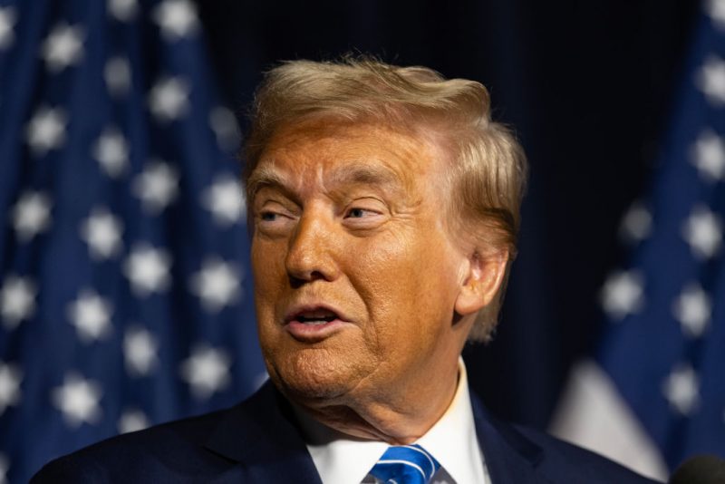 MILWAUKEE, WISCONSIN - OCTOBER 1: Former President and Republican Presidential nominee Donald Trump speaks at a press conference in the Discovery Center on October 1, 2024 in Milwaukee, Wisconsin. Trump spoke to reporters about citizens being able to choose their own schools and promises he would keep if elected. (Photo by Jim Vondruska/Getty Images)