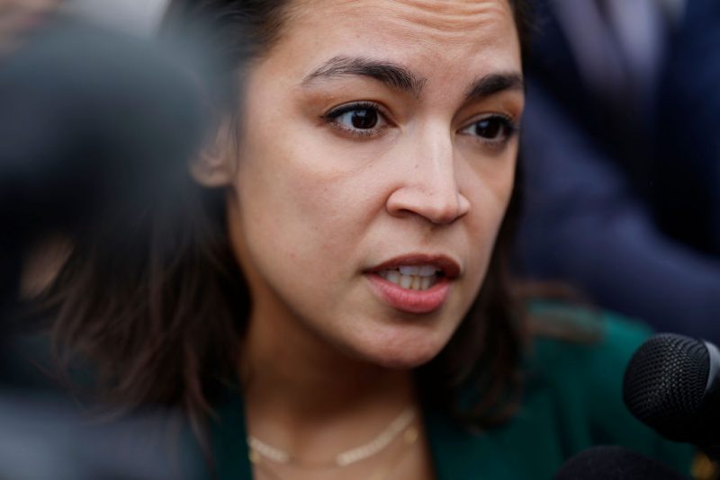 WASHINGTON, DC - SEPTEMBER 25: Rep. Alexandria Ocasio-Cortez (D-NY) speaks to reporters as she arrives for a vote series at the U.S. Capitol on September 25, 2024 in Washington, DC. In a 341 to 82 vote, the House of Representatives passed legislation to avoid a funding lapse and government shutdown. (Photo by Anna Moneymaker/Getty Images)