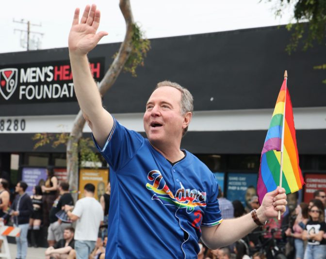 WEST HOLLYWOOD, CALIFORNIA - JUNE 02: United States Representative Adam Schiff attends the 2024 WeHo Pride Parade on June 02, 2024 in West Hollywood, California. (Photo by Rodin Eckenroth/Getty Images)