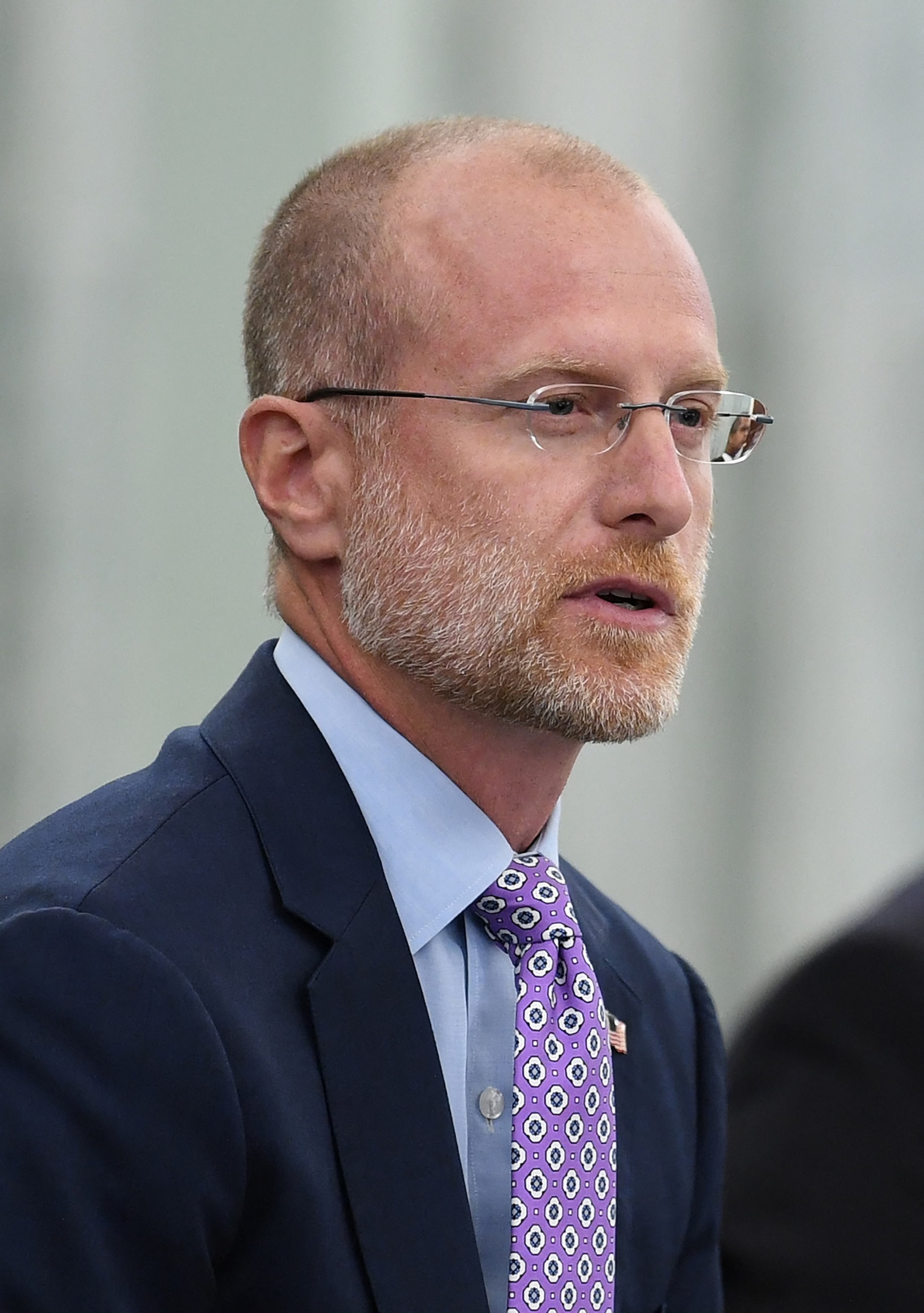 PHOTO: In this June 24, 2020 file photo Commissioner of Federal Communications Commission, Brendan Carr, answers questions during an oversight hearing to examine the Federal Communications Commission on in Washington, DC.