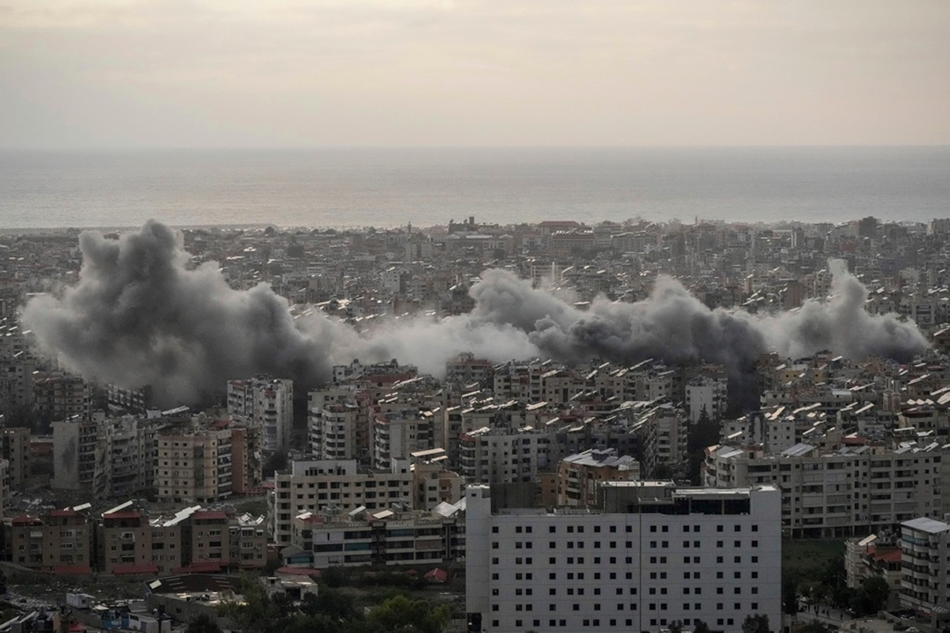 PHOTO: Smoke rise from Israeli airstrikes in Dahiyeh, Beirut, Sunday, Nov. 24, 2024