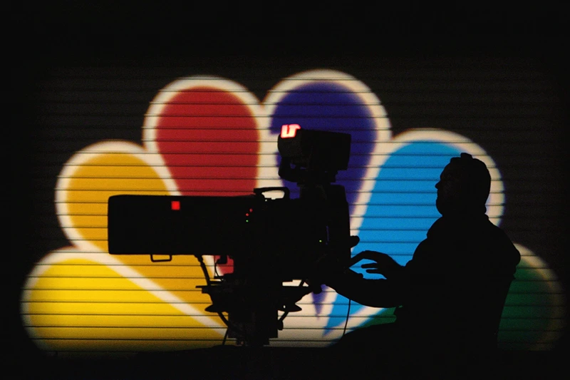 DES MOINES, IA - NOVEMBER 24: An MSNBC camera operator tapes the Democratic Presidential Candidates Debate at the Polk County Convention Complex November 24, 2003 in Des Moines, Iowa. Sponsored by MSNBC and moderated by NBC Nightly News anchor Tom Brokaw, the debate will feature all of the Democratic Presidential hopefuls with the exception of Sen. Joseph Lieberman (D-CT). Sen. John Edwards (D-NC) and Sen. John Kerry (D-MA) participated via satellite. (Photo by Shaun Heasley/Getty Images)