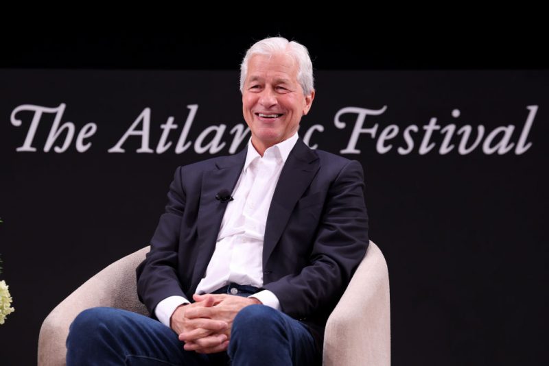 WASHINGTON, DC - SEPTEMBER 20: Jamie Dimon speaks on stage during "The State of the Global Economy" panel for The Atlantic Festival 2024 on September 20, 2024 in Washington, DC. (Photo by Tasos Katopodis/Getty Images for The Atlantic)