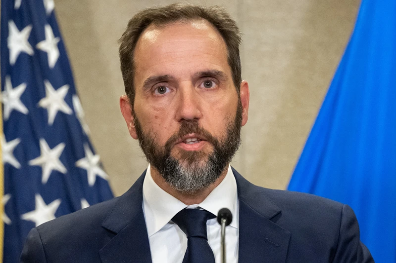 Special counsel Jack Smith speaks to the press at the US Department of Justice building in Washington, DC, on August 1, 2023. Donald Trump was indicted on August 1, 2023 over his efforts to overturn the results of the 2020 election -- the most serious legal threat yet to the former president as he campaigns to return to the White House. (Photo by SAUL LOEB / AFP) (Photo by SAUL LOEB/AFP via Getty Images)