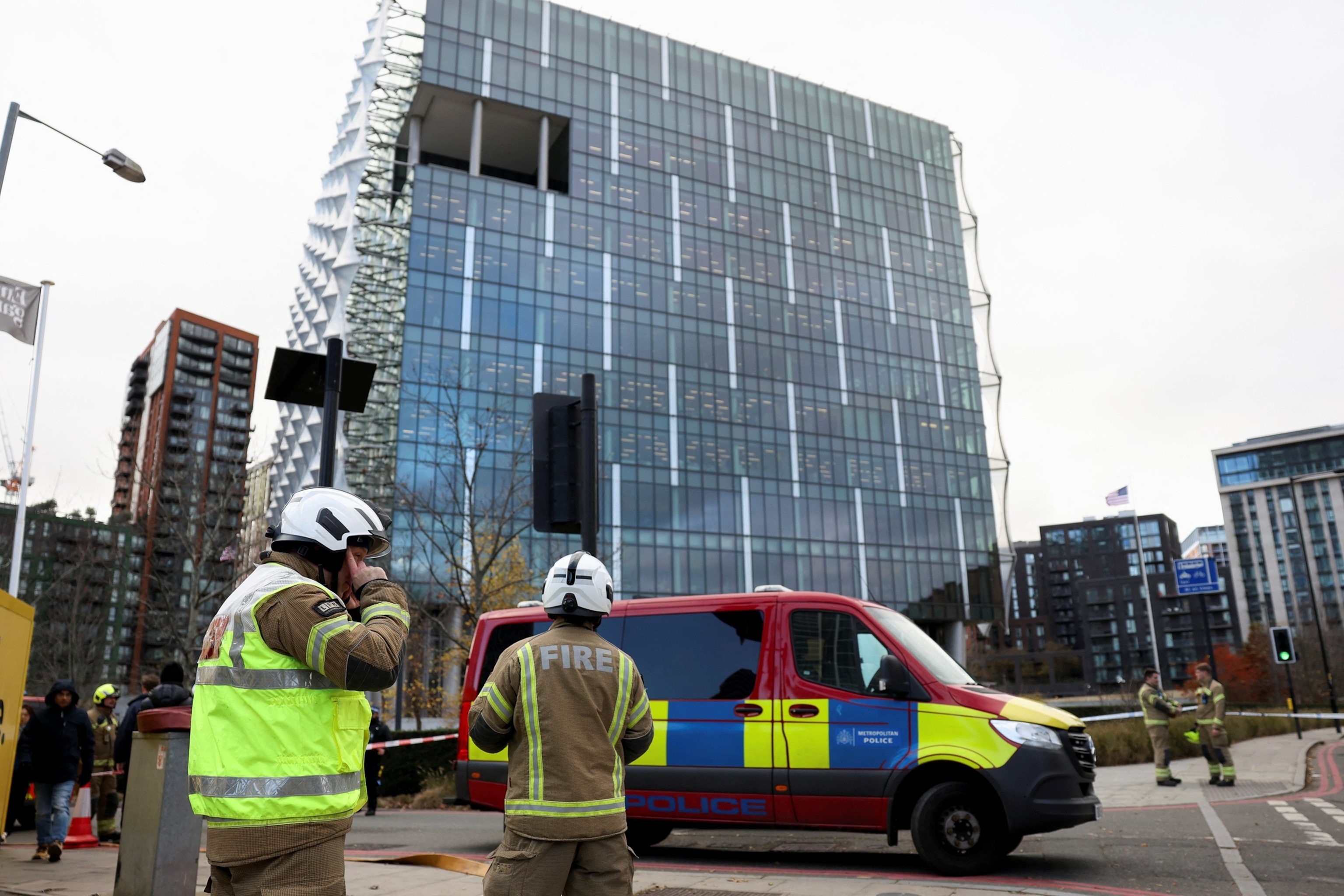 PHOTO: Police investigate an incident, in London