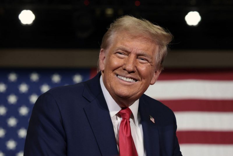 LANCASTER, PENNSYLVANIA - OCTOBER 20: Republican presidential nominee, former U.S. President Donald Trump, speaks during a town hall campaign event at the Lancaster County Convention Center on October 20, 2024 in Lancaster, Pennsylvania. Trump is campaigning the entire day in the state of Pennsylvania. Trump and Democratic presidential nominee Vice President Kamala Harris continue to campaign in battleground swing states ahead of the November 5 election. (Photo by Win McNamee/Getty Images)