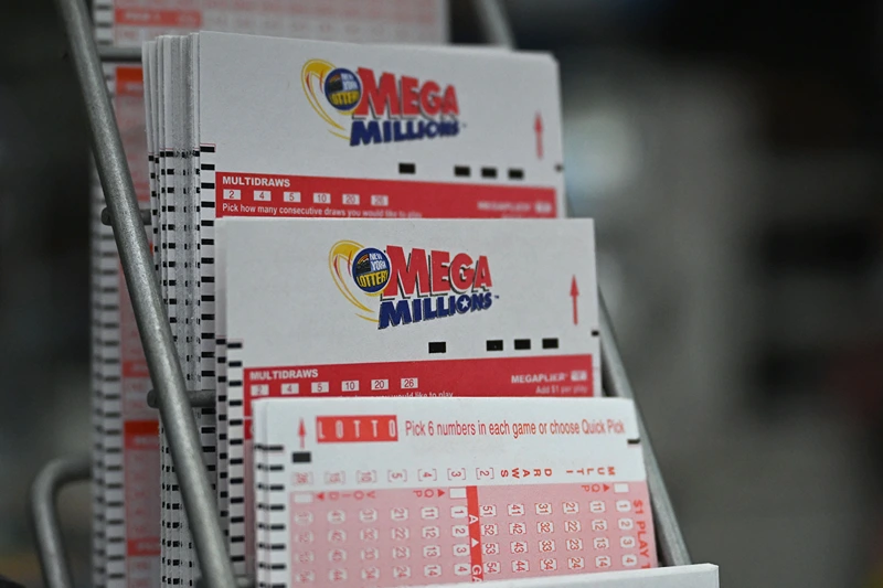 Lottery tickets for the Mega Millions jackpot which is at $1.58 billion are seen in a store on August 8, 2023 in New York. (Photo by ANGELA WEISS / AFP) (Photo by ANGELA WEISS/AFP via Getty Images)