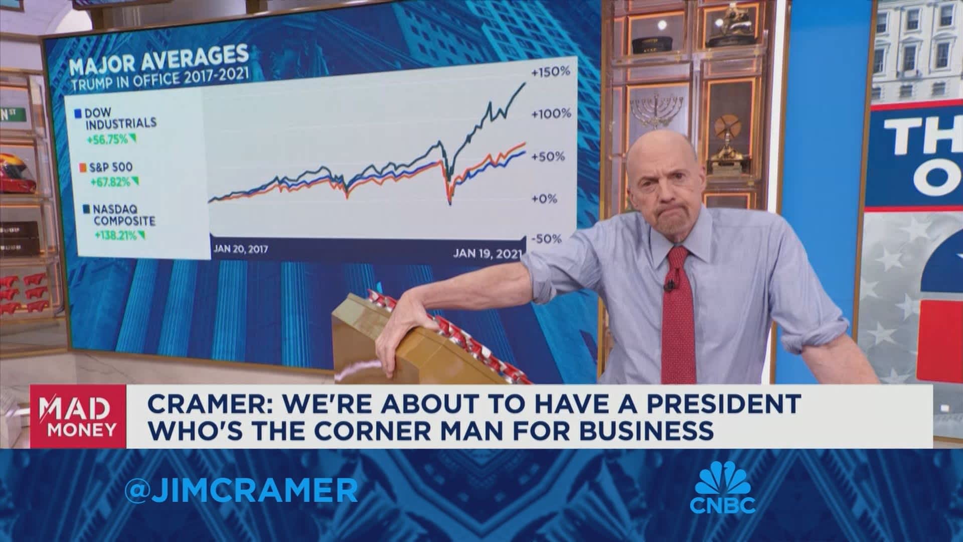 We're about to have a president who is the corner man for business, says Jim Cramer