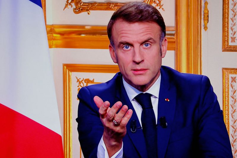 French President Emmanuel Macron is seen on monitors in a control room at AFP headquarters as he addresses the nation during a televised broadcast from the presidential Elysee Palace, on the day of the Prime Minister's resignation on December 5, 2024, following the parliamentary defeat one day prior, that forced his government to step down. President Emmanuel Macron on December 5, 2024, sought a new prime minister to prevent France from sliding deeper into political turmoil after Prime Minister's government was ousted in a historic no-confidence vote in parliament. The vote was the first successful no-confidence action since a defeat for Georges Pompidou's government in 1962, when Charles de Gaulle was president. (Photo by Ludovic MARIN / AFP) (Photo by LUDOVIC MARIN/AFP via Getty Images)