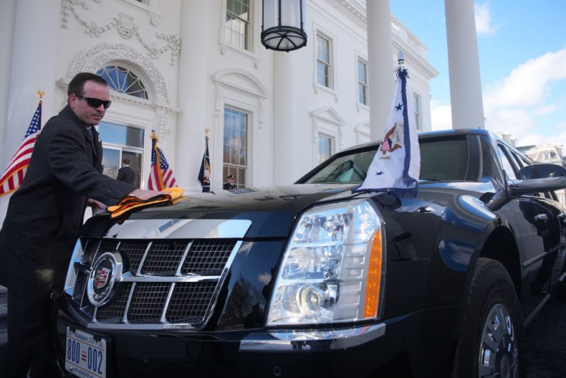 WASHINGTON, DC - JANUARY 20: The presidential limousine sits outside the White House ahead of the inauguration of U.S. President-elect Donald Trump on January 20, 2025 in Washington, DC. Donald Trump takes office for his second term as the 47th president of the United States. (Photo by Andrew Harnik/Getty Images)