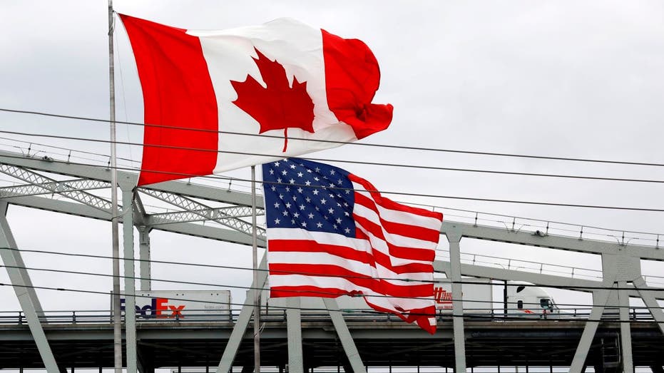 Canada USA Flags