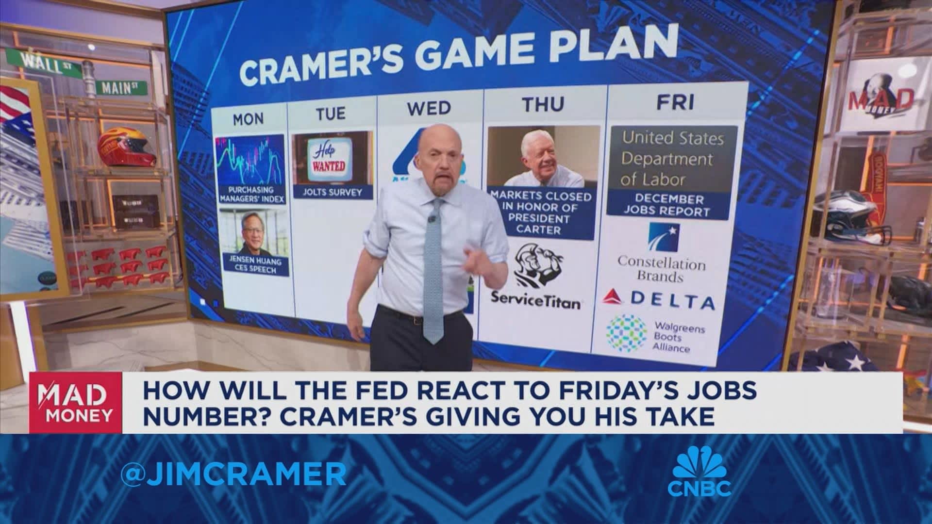 We could be dazzled by Jensen Huang's commentary on Monday, says Jim Cramer