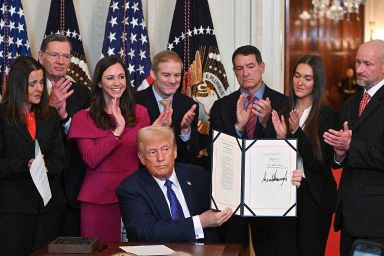 Illegal immigration front and center as Trump signs his 1st bill into law