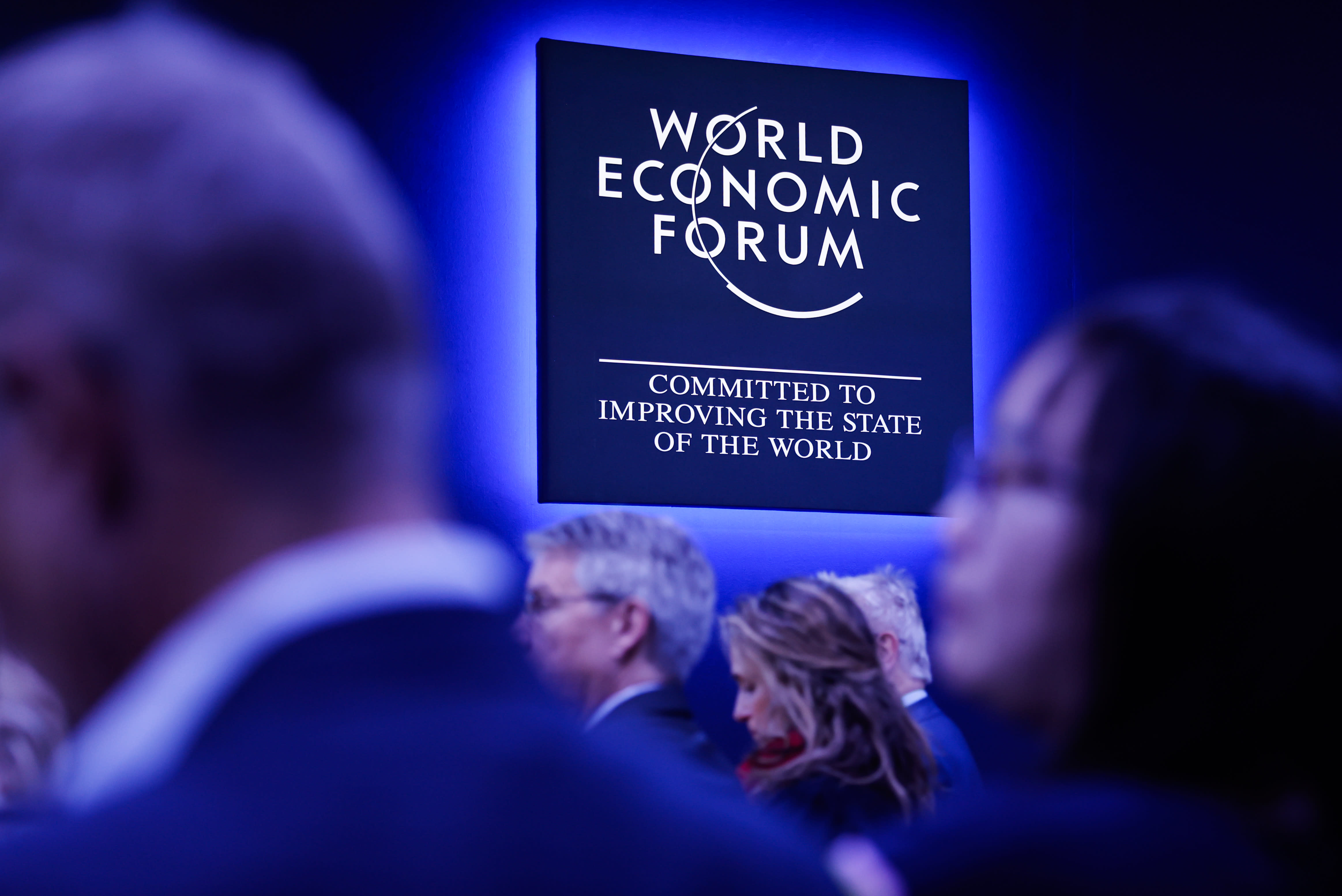 Attendees during a panel session at the World Economic Forum (WEF) in Davos, Switzerland, on Tuesday, Jan. 21, 2025.