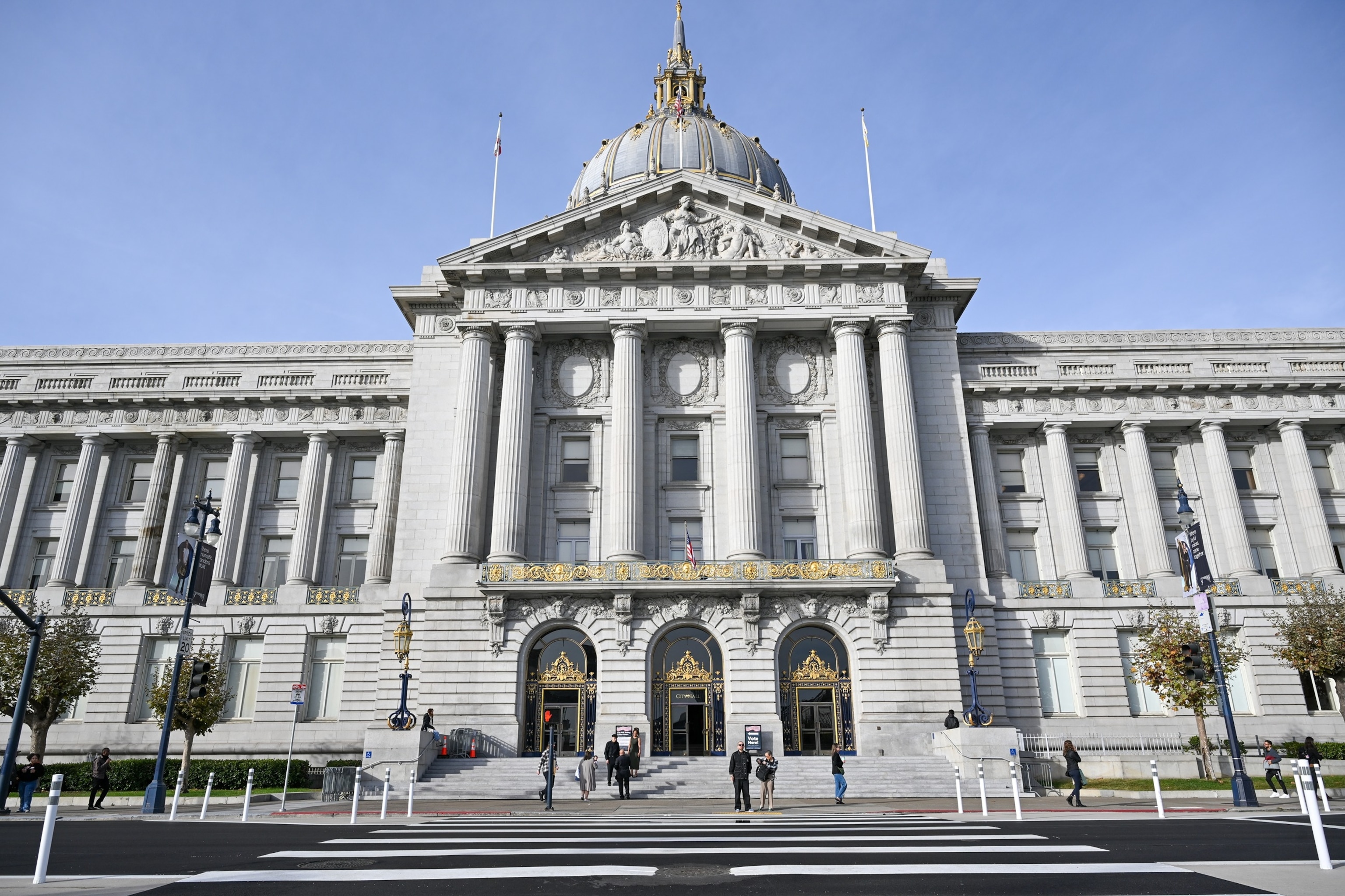  Citizens cast their vote for presidential and congressional elections at Department of Elections in the City Hall of San Francisco, California, United States on November 5, 2024. 