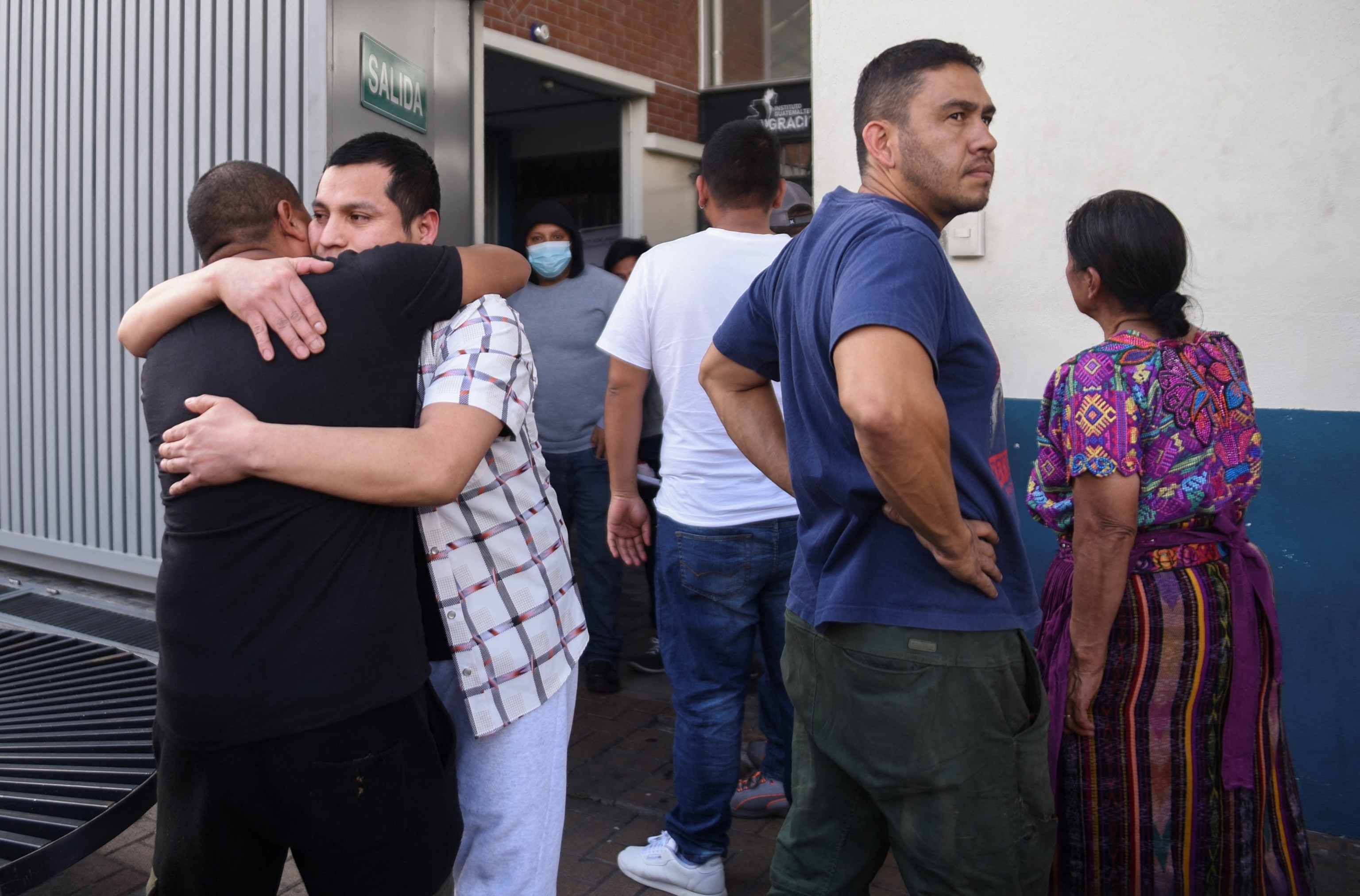 PHOTO: Guatemalan migrants arrive on a deportation flight from the U.S., in Guatemala City