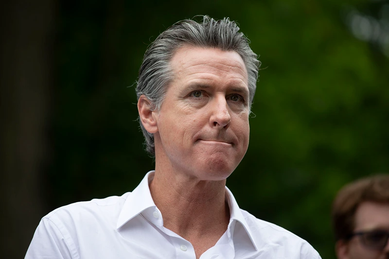 SOUTH HAVEN, MICHIGAN - JULY 4: California Gov. Gavin Newsom campaigns for President Joe Biden at the Van Buren County Democratic Party's "BBQ for Biden-Harris" event on July 4, 2024 in South Haven, Michigan. Gov. Newsom's name has been mentioned as a possible replacement for President Biden should the President decide to not run for re-election following his recent debate performance against former President Donald Trump. (Photo by Bill Pugliano/Getty Images)