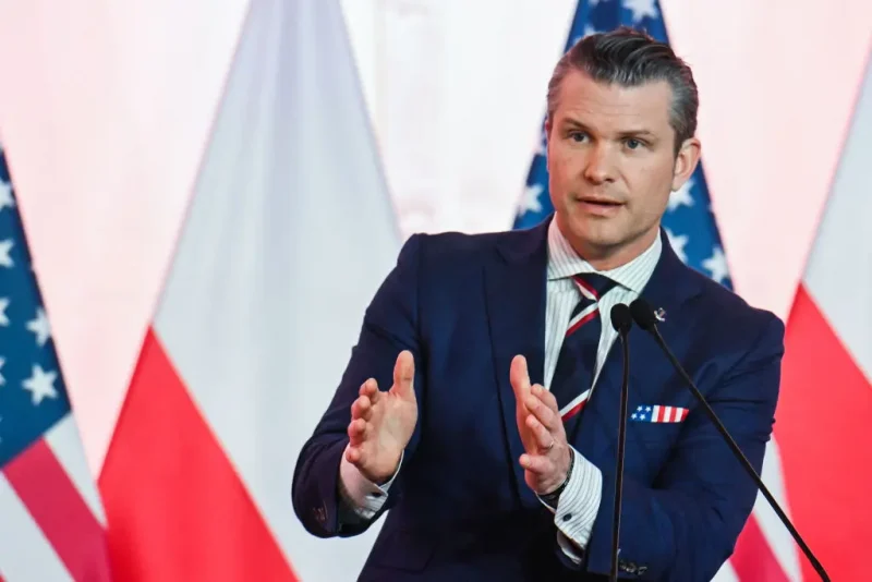 WARSAW, POLAND - FEBRUARY 14: US Secretary of Defense, Pete Hegseth deliver a press statement after a bilateral meeting at the Ministry of Defense on February 14, 2025 in Warsaw, Poland. The Trump Administration's recently appointed defense secretary met Polish leaders to discuss bilateral defense cooperation, deterrence efforts on NATO's eastern flank, and defense investment and burden-sharing in NATO. (Photo by Omar Marques/Getty Images)