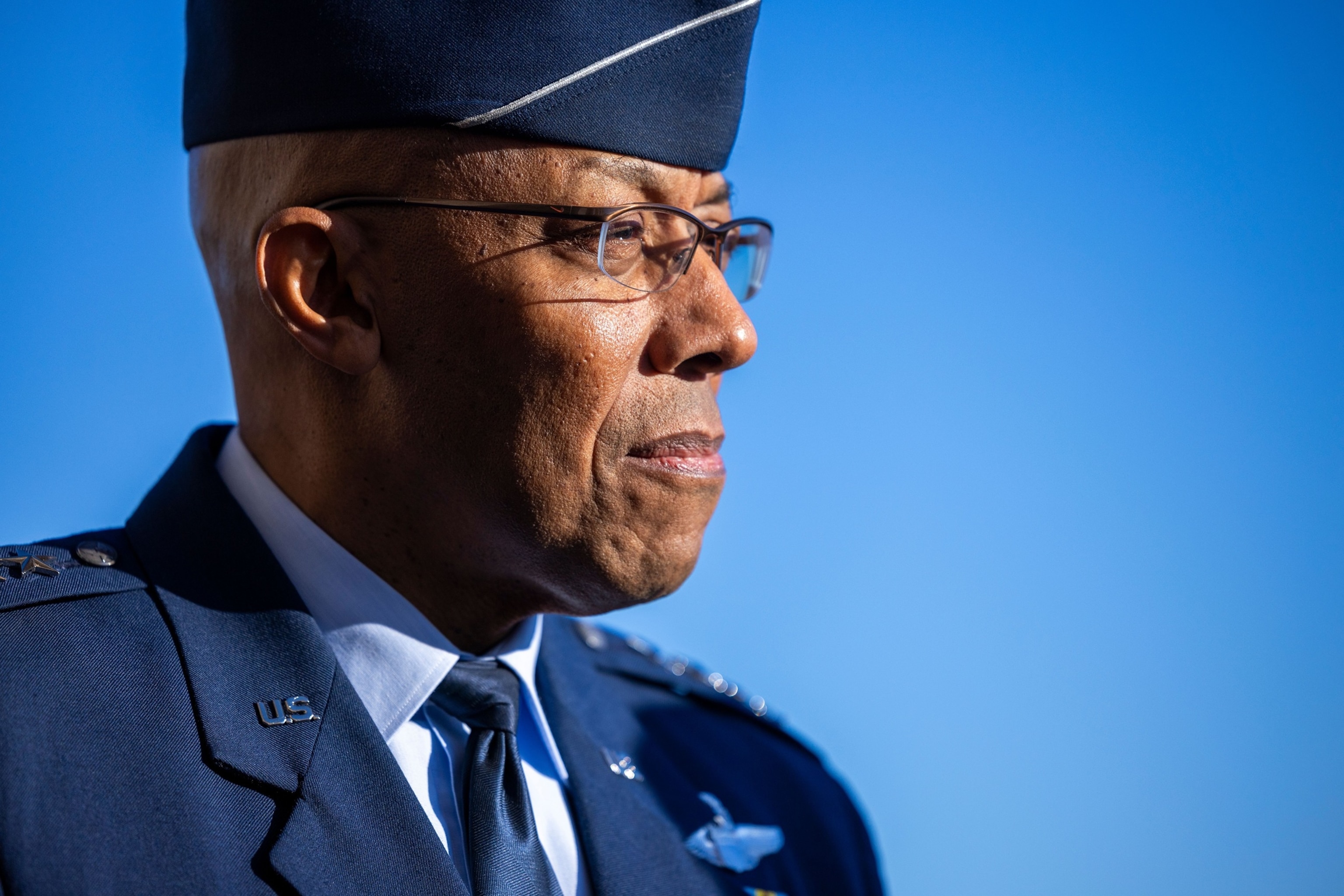 PHOTO: Chairman of the Joint Chiefs of Staff, Charles Q. Brown Jr. at the Pentagon in Arlington, Va., Jan. 27, 2025. 