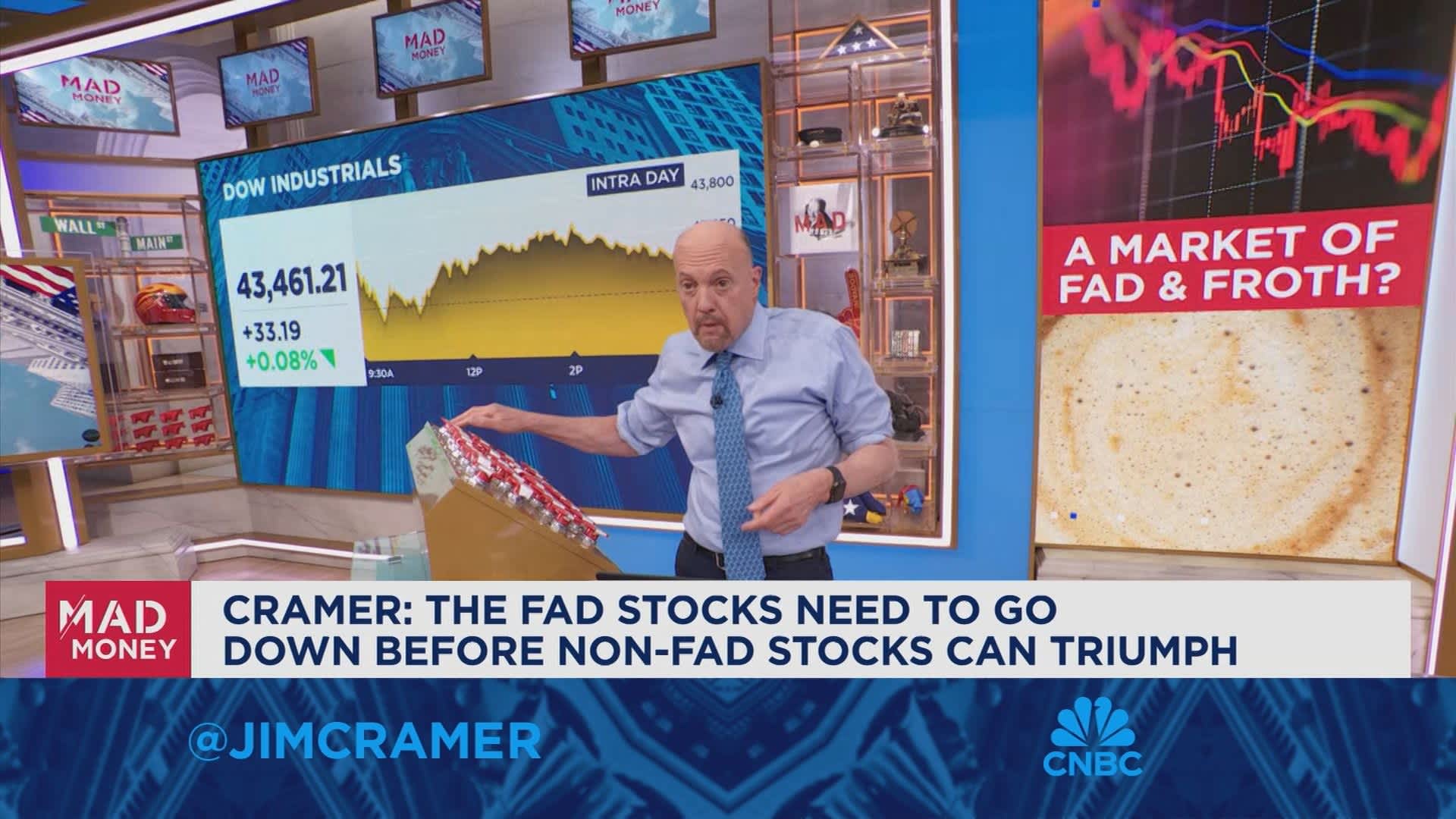 Fad stocks need to go down before non-fad stocks can triumph, says Jim Cramer