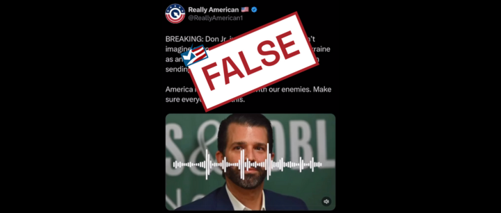 Posts Share Bogus Audio of Donald Trump Jr. Supporting Arms for Russia, Not Ukraine