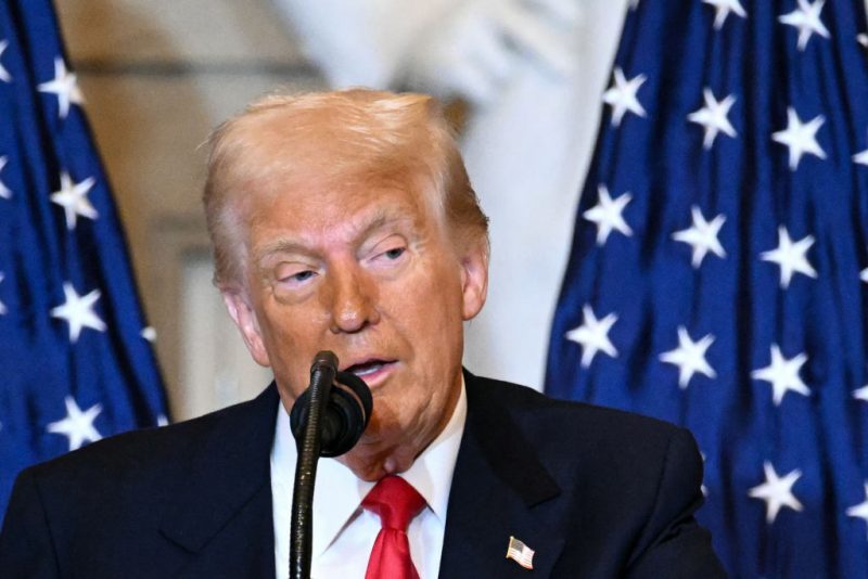 US President Donald Trump speaks during the National Prayer Breakfast at the US Capitol in Washington, DC, on February 6, 2025. (Photo by Mandel NGAN / AFP) (Photo by MANDEL NGAN/AFP via Getty Images)