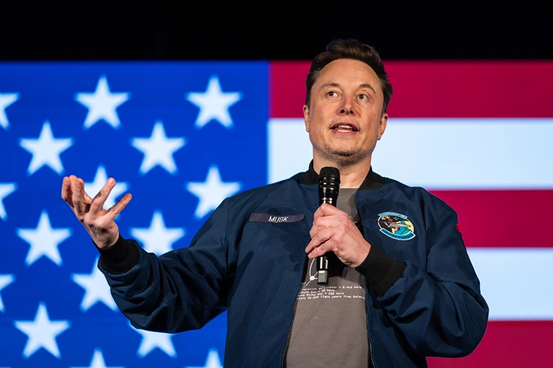 LANCASTER, PENNSYLVANIA - OCTOBER 26: SpaceX and Tesla founder Elon Musk speaks during an America PAC town hall on October 26, 2024 in Lancaster, Pennsylvania. (Photo by Samuel Corum/Getty Images)