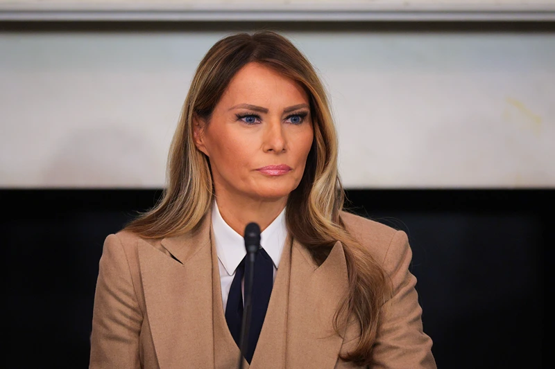 U.S. first lady Melania Trump attends a roundtable discussion on the "Take It Down Act" in the Mike Mansfield Room at the U.S. Capitol on March 03, 2025 in Washington, DC. The "Take It Down Act" expands protections for victims of non-consensual sharing of sexual images, covering AI-generated content including deepfake pornography. (Photo by Kayla Bartkowski/Getty Images)